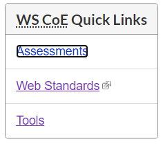 Screenshot showing the visual focus indicator on a link, consisting of a thick black outline, set closely to the text. 