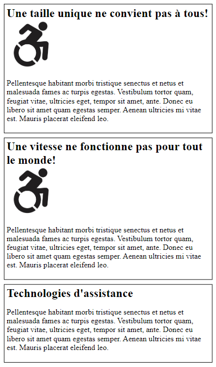 La configuration du téléphone affiche le contenu dans une seule colonne. Les icônes ne flottent plus.